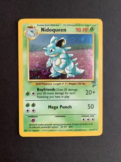 Pokemon Nidoqueen Base II 12/130 Holo Swirl LP - Image 1
