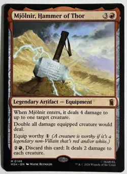 MTG Marvel Super Heroes MJOLNIR, Hammer of Thor Mythic Red Artifact #146 NM/M - Image 1