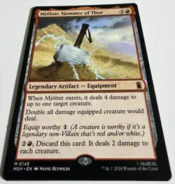 MTG Marvel Super Heroes MJOLNIR, Hammer of Thor Mythic Red Artifact #146 NM/M - Image 2
