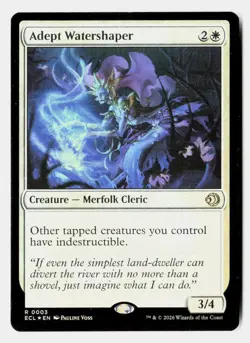 Adept Watershaper 3 Rare Lorwyn Eclipsed Magic: The Gathering Foil - Image 1