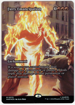 Fiery Emancipation (Borderless) FOIL 70 Marvel Universe Eternal-Legal (MAR) MTG - Image 1