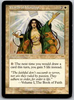 Words of Worship 61 Rare Onslaught Magic: The Gathering Lightly Played - Image 1