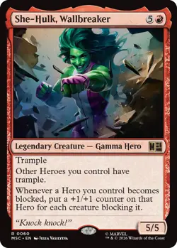 x1 She-Hulk, Wallbreaker R MTG Commander: Marvel Super Heroes M/NM, English - Image 1