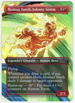 Human Torch, Johnny Storm (Borderless) 0321 FOIL Marvel Super Heroes (MSH) - Image 1