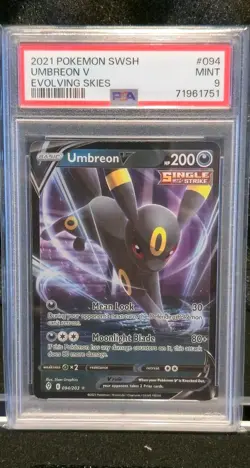 2021 POKEMON EVOLVING SKIES #94 UMBREON V EVOLVING SKIES - PSA 9 - Image 1