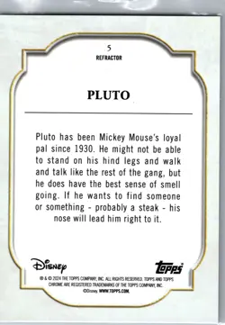 PLUTO 2024 Topps Chrome Disney Silver Refractor Card #5 NM/MT - Image 2
