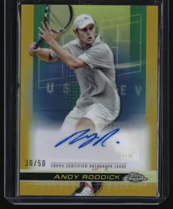2024 Topps Chrome #TCA-ARK Andy Roddick Autographs Gold Refractor /50 - Image 1