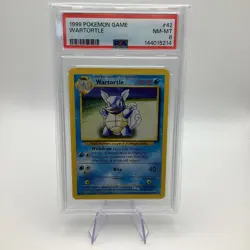 1999 POKEMON BASE SET UNLIMITED #42 WARTORTLE PSA 8 - Image 1