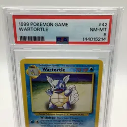 1999 POKEMON BASE SET UNLIMITED #42 WARTORTLE PSA 8 - Image 2