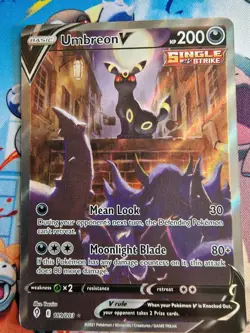 Pokemon TCG Umbreon v Evolving Skies Holo Ultra Rare Card 189/203 - Image 1