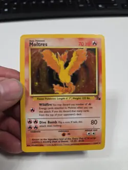 Pokemon Moltres 12/62 Holo Rare Fossil Set 1999 WOTC Vintage Original Card - Image 1