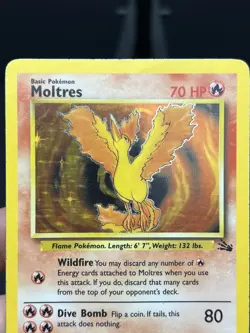 Moltres Pokemon Card Holo WOTC 12/62 Fossil Set Rare Vintage 1999 Original HP - Image 5