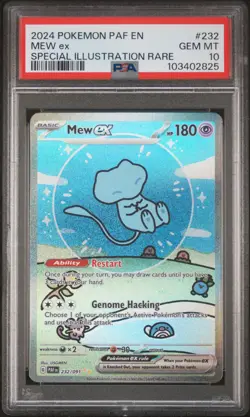 2024 POKEMON PAF EN-PALDEAN FATES SPECIAL ILLUSTRATION RARE #232 MEW EX PSA 10 - Image 1
