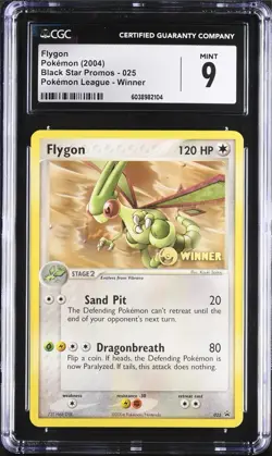 CGC 9 MINT Flygon 025 WINNER STAMP Black Star Promo 2004 Pokemon League - Image 1