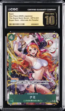 2025 ONE PIECE JAPANESE THE AZURE SEA'S SEVEN #OP14-031 NAMI CGC 10 PRISTINE - Image 1