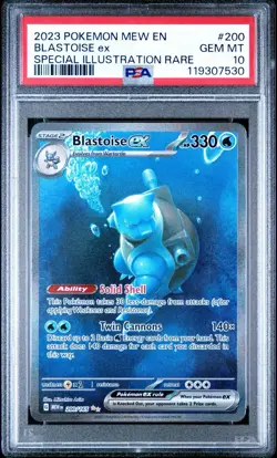 2023 POKEMON MEW EN-151 SPECIAL ILLUSTRATION RARE #200 BLASTOISE EX PSA 10 - Image 1