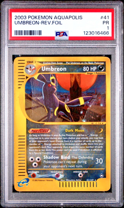 PSA 1 2003 Aquapolis Umbreon REVERSE Holo Foil 41/147 WOTC E-Reader Pokemon - Image 1