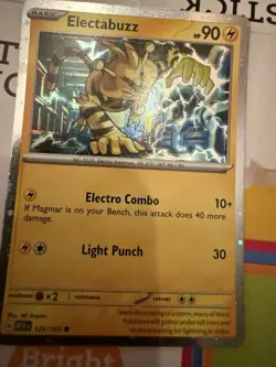 🔥 HD Galaxy "Mew" Arrow Swirl 🔥 Cosmos Holo Electabuzz 125 NM SV 151 Pokemon - Image 2