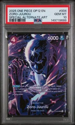 Zoro-Juurou 2025 One Piece Legacy of the Master #ST18-004 Special Alt Art PSA 10 - Image 1
