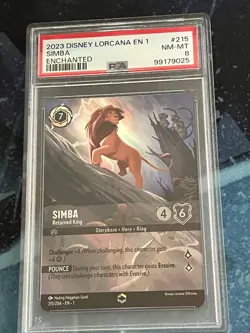 2023 DISNEY LORCANA EN 1-THE FIRST CHAPTER ENCHANTED SIMBA - RETURNED KING PSA 8 - Image 1