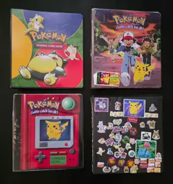 Pokemon 4 Vintage Binder Lot 3 Ring No Cards Wotc 1999 Pikachu Ash Mewtwo - Image 1