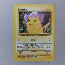 Pikachu Yellow Cheeks 58/102 Common Base Set Collectible WOTC Pokemon Card - Image 1