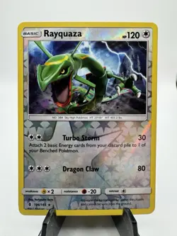 Pokemon Rayquaza Reverse Holo Rare SM-Guardians Rising 106/145 card NM - Image 1