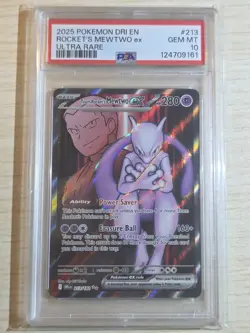 2025 Pokemon Rocket’s Mewtwo ex Ultra Rare #213 PSA 10 GEM MINT DRI EN - Image 1