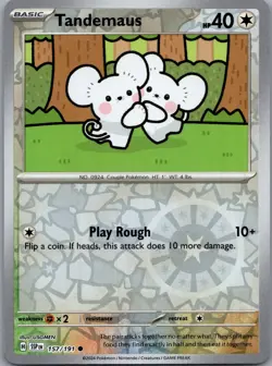 Tandemaus & Maushold, Reverse Holo, Cute Pokemon 2 Card Set, Surging Sparks - Image 2