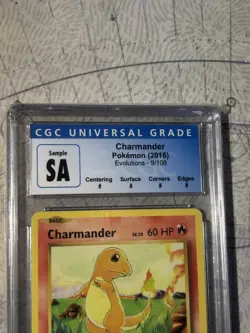 Charmander 9/108 - XY Evolutions - CGC Sample Graded Slab - Pokemon TCG Cards - Image 2