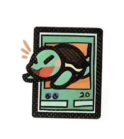 Pokemon Derpy Fan Art Mini Card Sticker 1.25" Squirtle - Image 1