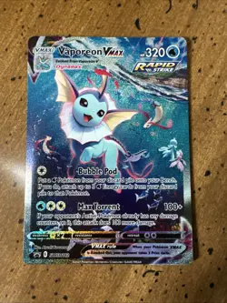 Vaporeon VMAX SWSH182 Sword & Shield Promo Holo Card Near Mint Condition - Image 1