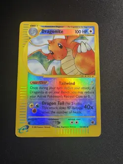 Pokemon TCG Dragonite Expedition Base Set 43/165 Reverse Holo Rare MP - Image 1