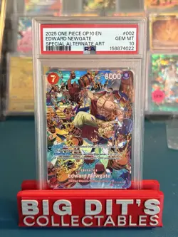 2025 ONE PIECE OP10-ROYAL BLOOD SPECIAL ALTERNATE ART #002 EDWARD NEWGATE PSA 10 - Image 1