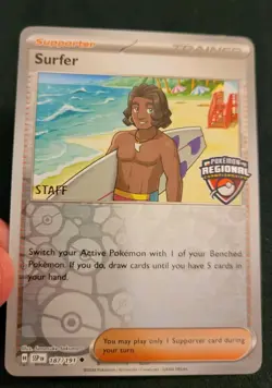 Pokemon TCG: Surfer 187/191 - STAFF - Regional Championship Promo NM - Image 5