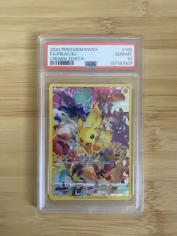 Pokemon Pikachu Holo Full Art Secret Rare Card 160/159 Crown Zenith PSA 10 - Image 1