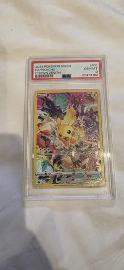 Pokemon Pikachu Holo Full Art Secret Rare Card 160/159 Crown Zenith PSA 10 - Image 3