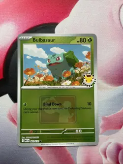 Pokemon TCG Bulbasaur 001/132 Mega Evolution 30th Pokemon Day Stamped Promo Mint - Image 1