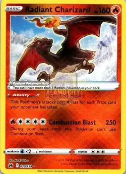 Pokemon Radiant Charizard 020/159 Crown Zenith Radiant Rare Holo NM - Image 1