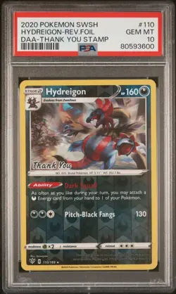 🔥 Pokemon TCG 🔥 Hydreigon 110/189 Thank You - Sword & Shield - PSA 10 / GEM MT - Image 3