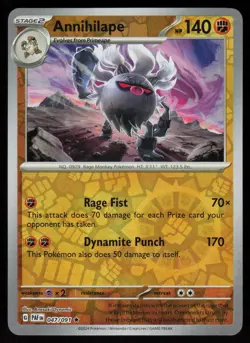 Annihilape 047/091 Rare Paldean Fates Pokemon Reverse Holo Near Mint - Image 1