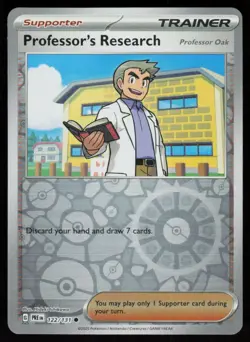 Professor's Research Oak 122/131 Prismatic Evolutions Pokemon Reverse Holo NM - Image 1