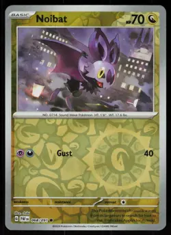 Noibat 068/091 Common Paldean Fates Pokemon Reverse Holo Near Mint - Image 1