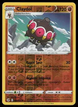 Claydol 145/264 Rare Fusion Strike Pokemon Reverse Holo Lightly Played - Image 1