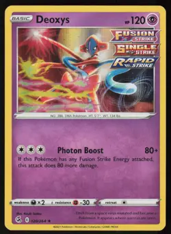 Deoxys 120/264 Holo Rare Fusion Strike Pokemon Holo Lightly Played - Image 1