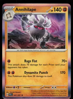 Annihilape 047/091 Rare Paldean Fates Pokemon Holo Near Mint - Image 1