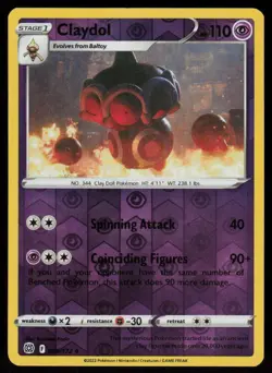 Claydol 059/172 Uncommon Brilliant Stars Pokemon Reverse Holo Lightly Played - Image 1