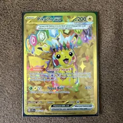 Pokemon TCG Pikachu EX Surging Sparks Holo Hyper Rare Gold 247/191 - Image 1