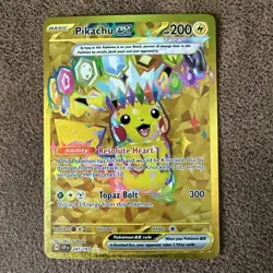 Pokemon TCG Pikachu EX Surging Sparks Holo Hyper Rare Gold 247/191 - Image 2