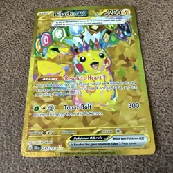Pokemon TCG Pikachu EX Surging Sparks Holo Hyper Rare Gold 247/191 - Image 4